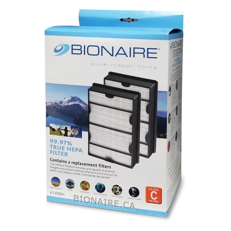 Bionaire A1230H HEPA Air Purifier Filter 2-pack