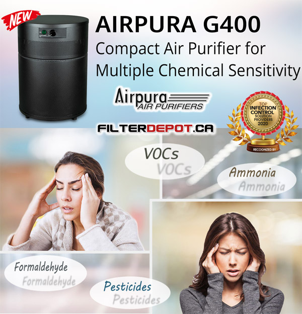 AirPura G400 Compact Air Purifier for Multiple Chemical Sensitivityat FilterDepot.ca