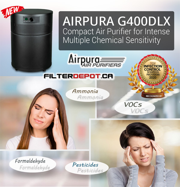 AirPura G400DLX Compact Air Purifier for Intense Multiple Chemical Sensitivity