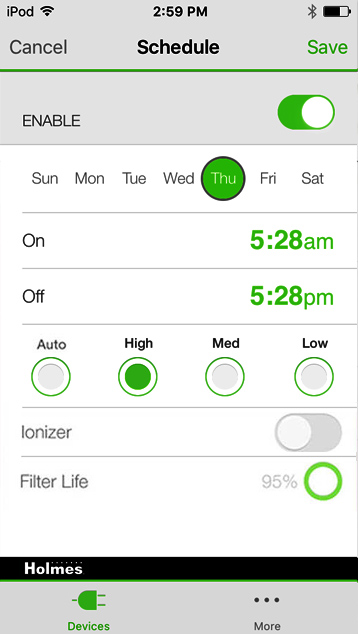 Holmes WAP53 WeMo Schedule